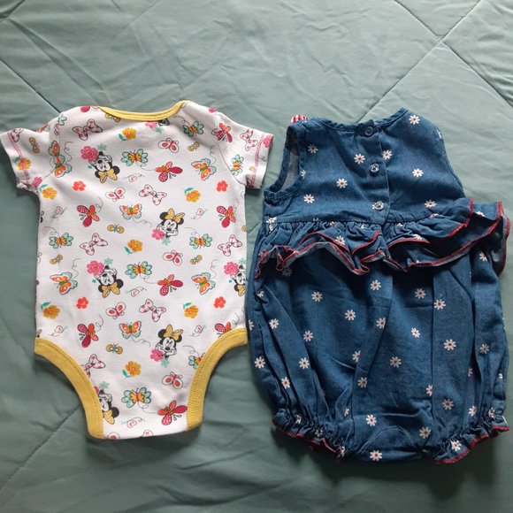 Disney Minnie Mouse Baby Girls Onesies Lot Of 8 Size 0-3 Months - Picture 3 of 16